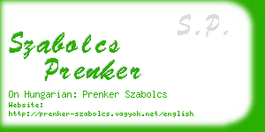 szabolcs prenker business card